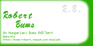 robert bums business card